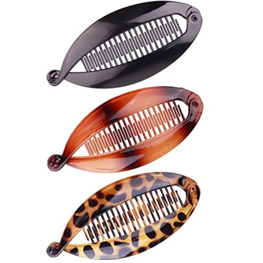 Vintage Banana Hair Clips Set Y2K Retro Chic Hair Accessories Combs Tool